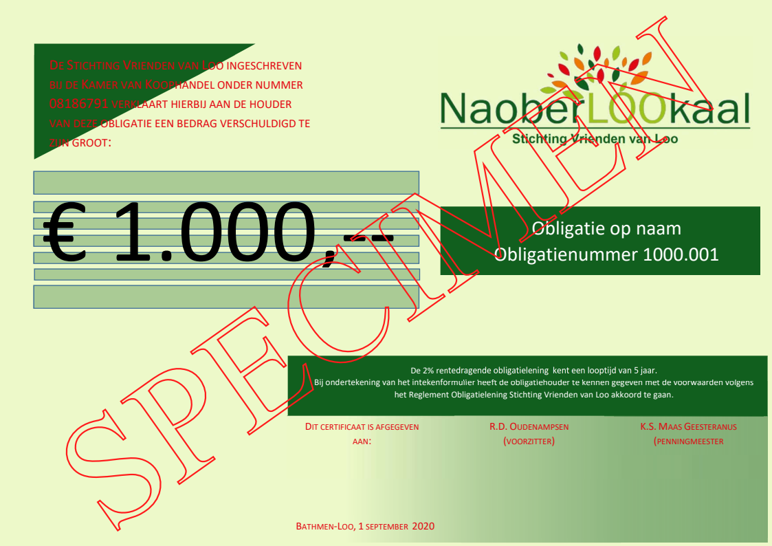 Obligatie 1000 Specimen